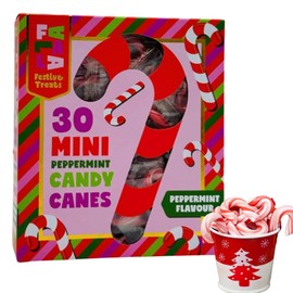 Mini Peppermint Candy Canes 30 Pcs - Christmas Gifts for Kids, Stocking Filler, Secret Santa Gift, Festive Treat, Christmas Tree Decoration