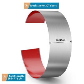 Sanbege Stainless Steel Door Kick Plate, 6" x 28" Door Push Plate, Self Adhesive Kickplate for 30" Doors Interior or Exterior (Brushed Nickel)