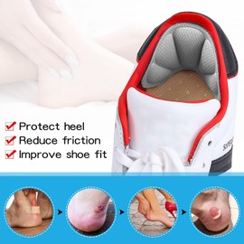 Huethy Back of Heel Cushion Pads, Adhesive Heel Grips Inserts for Boots, Loose Shoes Too Big, Reusable Heel Guards Liners for Women Men, Improve Shoe Fit, 8PCS-Gray