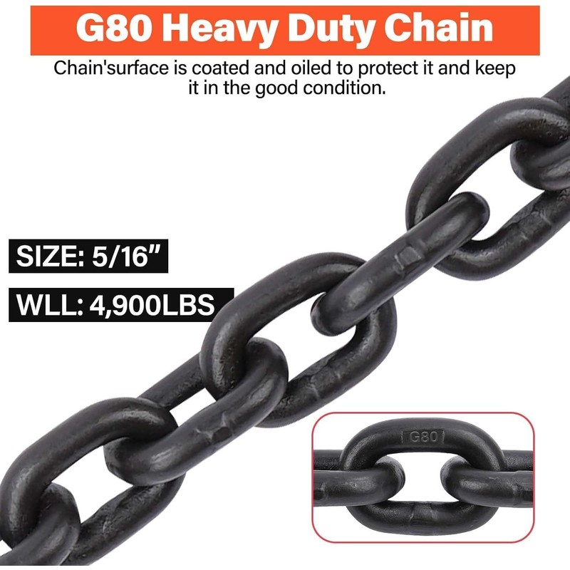 Lechansen G80 Transport Binder Chain 5/16 Inch X 20 FT