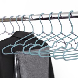 10-Pack of Fabric-Wrapped Metal Hangers Features a Strong Metal Frame, Soft Fabric Coating, Non-Slip Design, preventing Damage, and Providing Secure, Space-Saving Garment Storage.(Gray)