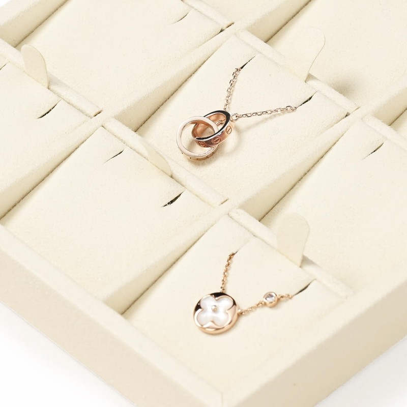 Oirlv Microfiber 9 Slots Jewelry Pendant Display Tray Jewelry Necklace