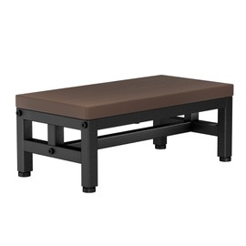 Y&M One Step Stool for Adults Kids, Adjustable Non-Slip Foot Stool with Sturdy Metal Frame, Bed Step for High Beds, Portable Step for Kitchen, Bathroom, Bedroom, Living Room – Coffee