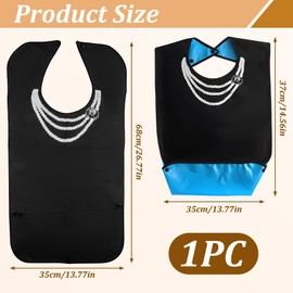 QTMMC Adult Bibs for Elderly Women Waterproof Pearl Necklace Bibs Washable Reusable Apron Clothing Protectors with Food Crumb Catcher for Women Elderly Seniors Disabled 27 x 14 Inch