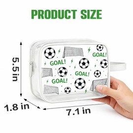 12 Pack Soccer Snack Pouches, Reusable Zipper Pouches for Game Day Treats and Travel, Goal Soccer Themed Party Favor Bags, White