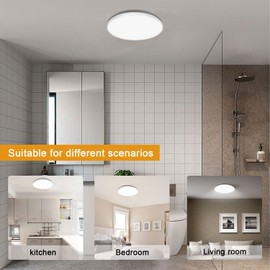 EXTRASTAR 12W Bathroom LED Ceiling Light, 1160LM, 81W Equivalent, IP54 Cool White 6500K Daylight Round Modern Ceiling Lightning for Living Room, Bedroom, kitchen, Balcony, Office and More, Ø 280mm