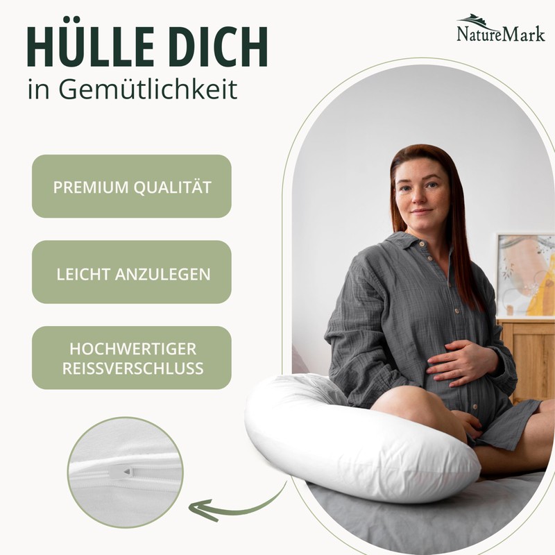 NatureMark Pack of 2 Jersey Cushion Covers, Side Sleeper Pillows,