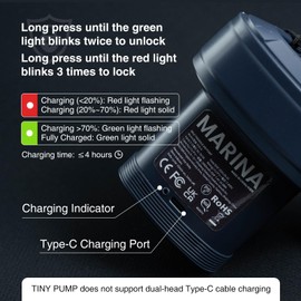 Black Orca Portable Air Pump for Inflatables, 6 kPa Electric Air Pump with 4000 mAh Battery USB Rechargeable, Quick Inflate Deflate for Air Mattress, Pool Floats, Swimming Rings, Vacuum Storage Bags