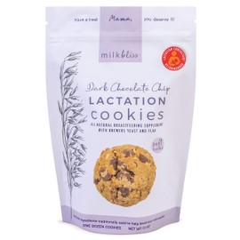 MilkBliss Dark Chocolate Chip Oatmeal Lactation Cookies with Brewers Yeast for Breastfeeding and Breastmilk Supply Increase-12 oz