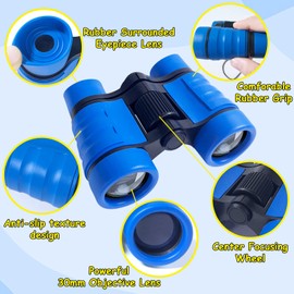 Binoculars for Kids Toys Gifts for Age 3-12 Years Old Boys Girls Kids Telescope Outdoor Toys for Sports and Outside Play Hiking, Bird Watching, Travel, Camping, Birthday Presents (Dark Blue)