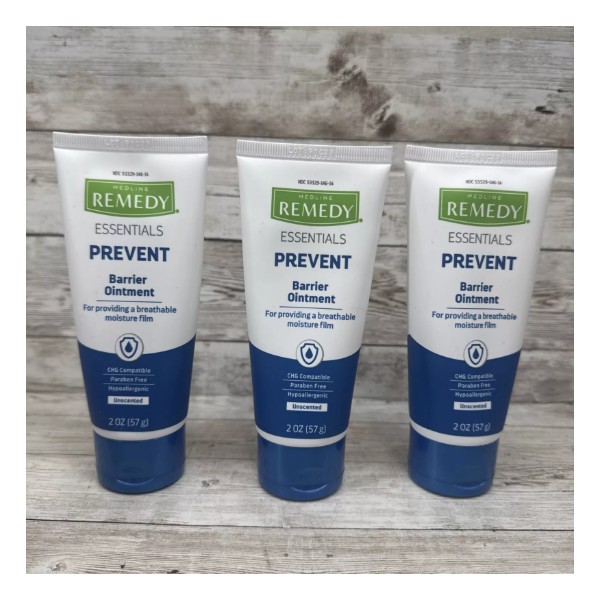 Medline Remedy Barrier Ointment Prevent Hypoallergenic 2oz, *3 Pack* Exp: