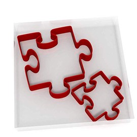 Jigsaw Piece Set of 2 Value Cookie/Fondant Cutters Pair 5CM + 8CM