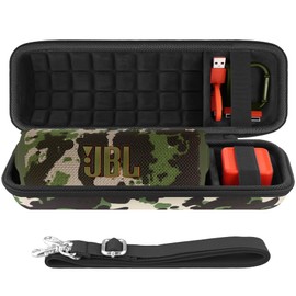co2CREA Hard Travel Case Replacement for JBL Flip 7 Flip 6 FLIP 5 Waterproof Portable Bluetooth Speaker (Black Camo Case)
