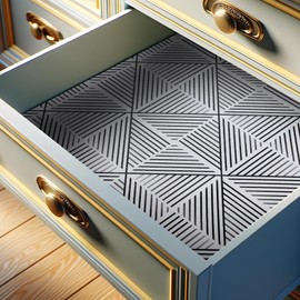 RAY STAR 18X96 Inch Shelf Liner for Kitchen Cabinets, Non-Adhesive Cabinet Liner Washable, PVC Drawer Liner for Dresser Non-Slip Bathroom (Classic Black)(1 Roll)