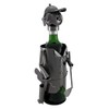 Handmade Golfer with Golf Clubs Metal Wine Bottle Holder