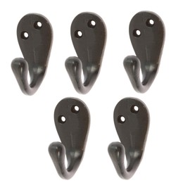 Hammer and Tongs Narrow Robe Hooks - W30mm x H55mm - Pack of 5 - Wall Mounted Metal Single Clothes Hook for Entryways, Bathroom, Kitchen, Garage Storage