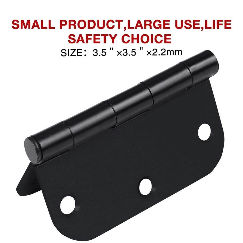 Rounded Door Hinges 3-1/2" x 3.5 inch, 5/8 Radius, Matte