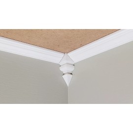 MiniatureCrush Dollhouse Corner Ceiling Blocks for Crown Molding 2 Inside Pieces 1:12 Scale 054