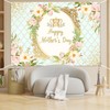Joliaco Happy Mother's Day Backdrop Floral Gold Dots Mother's Day