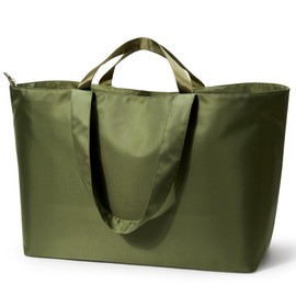 KALIDI Foldable Duffle Travel Tote Bag,60L Extra Large Overnight Holdall Weekender Gym Bag With Zipper Lightweight for Women Travel,Beach,Camping,Green