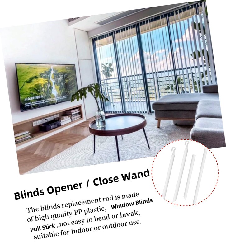 24 Inch Horizontal Window Blind Wand Replacement with Hook Plastic
