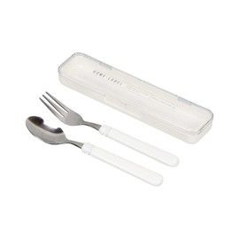 Pearl Metal Home Label II D-6732 Spoon and Fork Set with Case, White