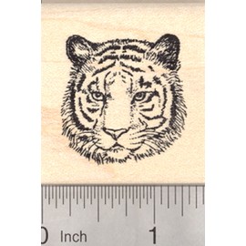 Tiger Face Rubber Stamp, Small