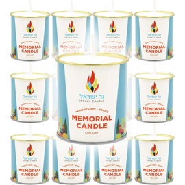 1 Day Yahrzeit Candle 24 Hour Kosher Yahrtzeit Memorial and Yom Kippur Candle in Tin Cup Holder (24-Pack)