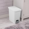 Sterilite 2.7 Gallon Rectangular StepOn Wastebasket, Small, White lid and