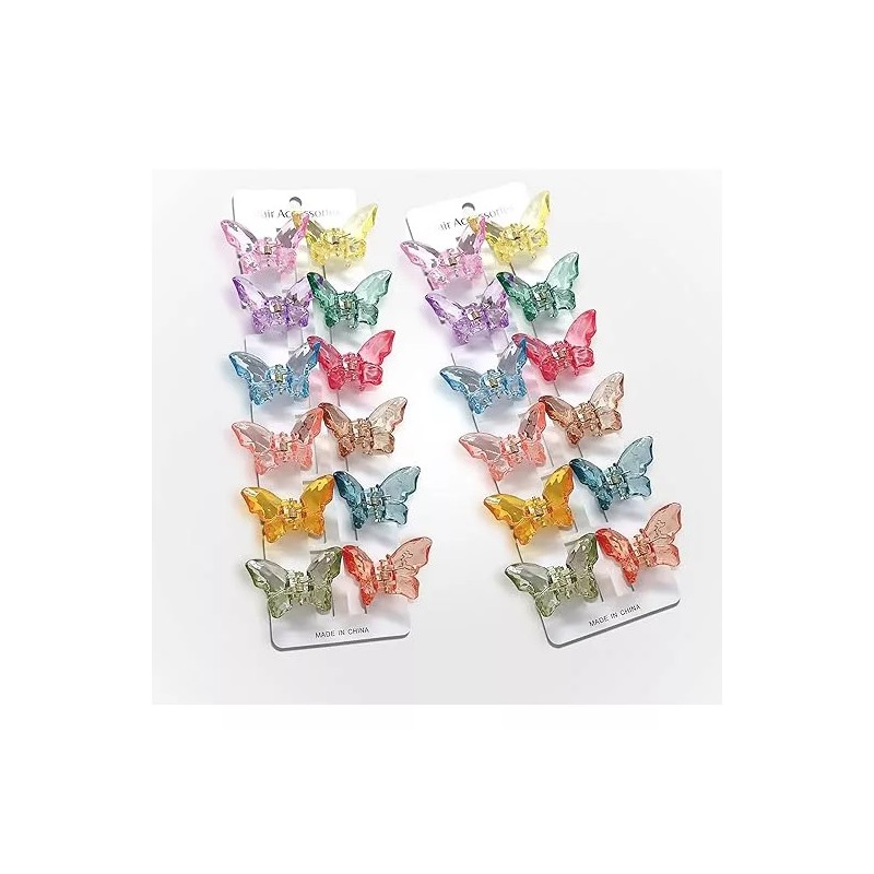 KH 10 Pares De Mini Pinzas Mariposa Colores Cabello Niñas