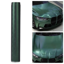 XIMINZ Honeycomb Pattern Carbon Fiber Vinyl Wrap, Midnight Green Car Body Protective Film with Air Release for Almost Cars and Motorcycles Exterior Interior Decoration, 59.84" x 11.81"