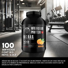 Aminoácidos Pre Entreno Bcaas Wild Beard 1kg Sabores 100serv                                                                                          