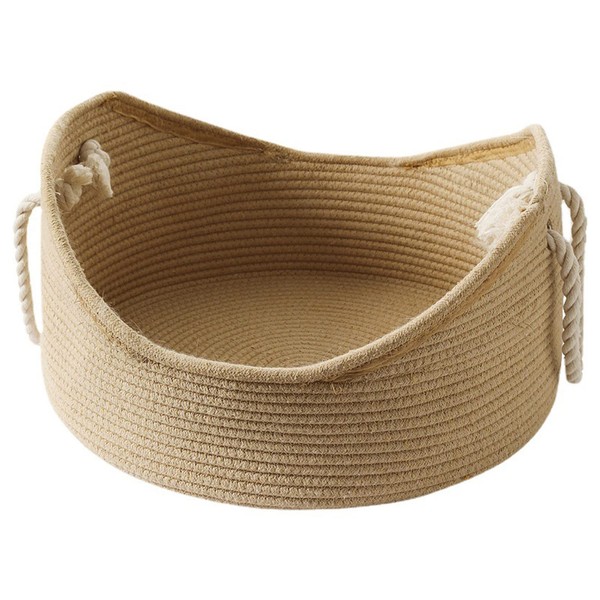 Wicker Cat Bed Basket, Corrugated Scratching Board, Comfortable Pet House