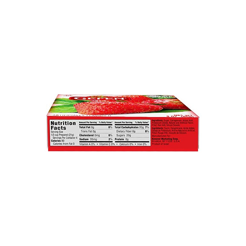 Gefen Strawberry Flavored Jello 3oz (4 Pack) | Fish Free