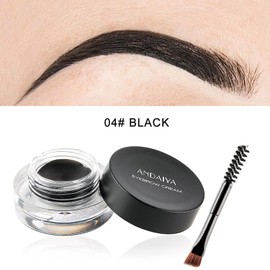 MAEPEOR 12 Colors Eyebrow Pomade Full-pigmented Long Lasting Waterproof Eyebrow Cream Gel Filling & Shaping Tinted Eyebrows Enhancers with Brush for Daily or Cosplay (04 Black)