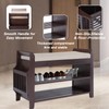 NURTUDIS Shoe Rack Bench Entryway, Bamboo Shoe Bench with Removable