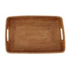 Serving Basket Tray with Handles Rattan Rectangle Large Capacity Durable