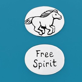 Basic Spirit Pocket Token Coin - Horse/Free Spirit Coin - Handcrafted Pewter, Love Gift for Coin Collecting, Silver