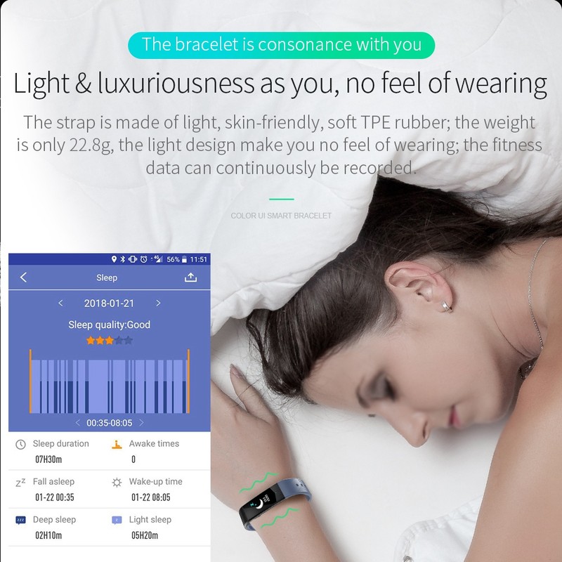 Business Fashion Color Screen Smart Bracelet Pedometer Heart Rate Monitoring