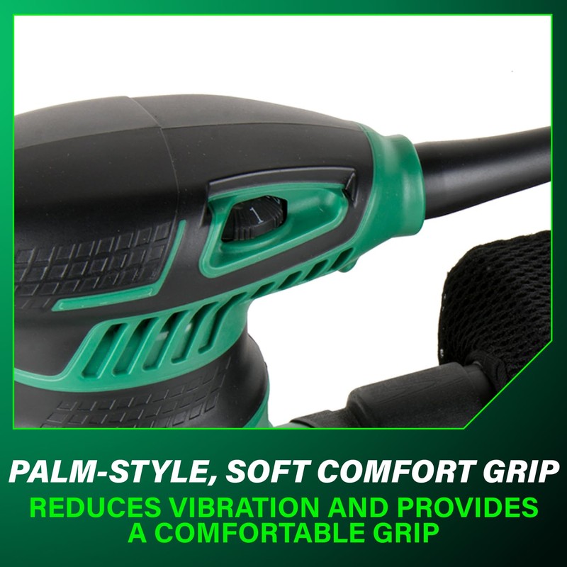 Metabo HPT 5-Inch Random Orbit Finishing Sander, Variable Speed, Palm-Style