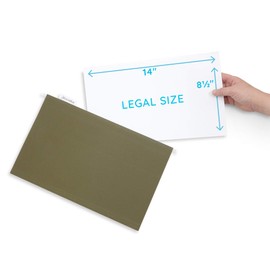 50 Legal Hanging File Folders, 50 Reinforced Hang Folders, Designed for Home and Office Color Coded File Organization, Legal Size, Assorted Colors, 50 Pack