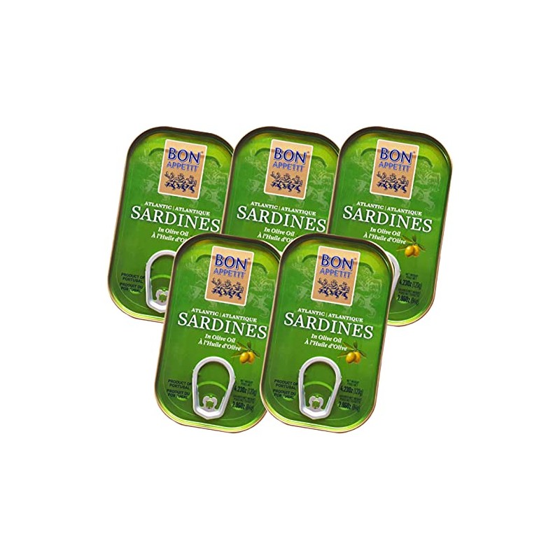 5 x 120 g x Bon Appetit Sardines in olive
