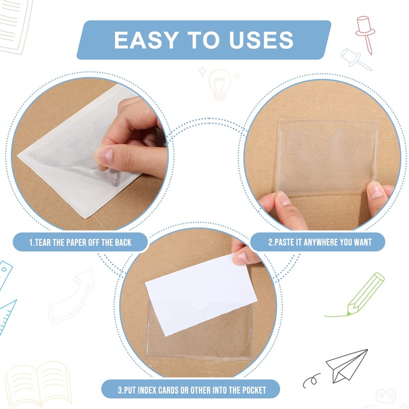 Outus 100 Pcs 4.1 x 2.5 Inch Clear Self Adhesive