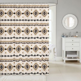 Erosebridal - Cortina de baño azteca occidental de 72 x 72 pulgadas, cortina de ducha bohemia para baño, accesorios tribales exóticos, cortinas de ducha de tela geométrica del suroeste
