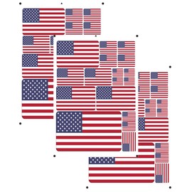 vmcoatdu America USA United States Flag Laser Printing Sticker 3 Pcs Decal in Multiple Sizes Stickers (Red America USA)