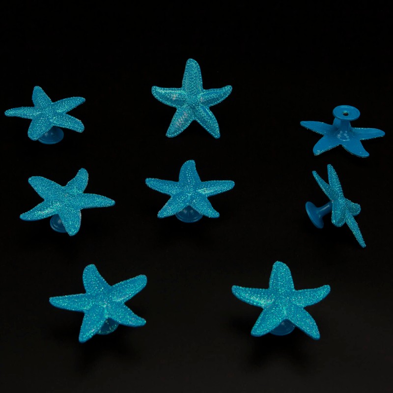 foxwake Starfish Drawer Pulls and Knobs 8Pack Glittery Animal Cabinet