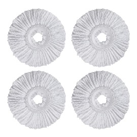 4 Pack Microfiber Spin Mop Replacement Head，Round Shape Standard Size Spin mop Refills for Hurri-can and Other Standard Size Spin Mop Systems
