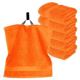 Lashuma Linz Set of 6 Baby Wash Cloths Orange Soft Fluffy Guest Towels 30 x 30 cm