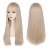 Peluca Rubia Natural Larga Pelo Liso Cosplay Mujer Dama
