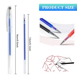 BUENTYA Fabric Marker Pen, 5 Colours, Marking Pen, Heat Erasable Fabric Pens, Marking, Water Soluble Fabric Marking Pen with 5 Pen Holders and 28 Refills, Heat Erase Empty Pens for Dressmaking, Sewing